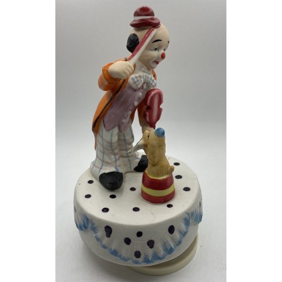 467. WILLITS DESIGNS PORCELAIN ROTATING MUSICAL CLOWN FIGURINE - Picture 1 of 5